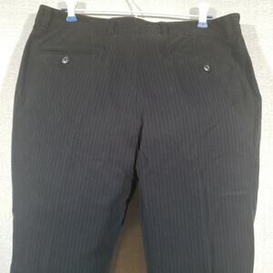 Van Heusen Men’s 34x30 Black Pinstripe Dress Pants Straight Leg Smart Casual